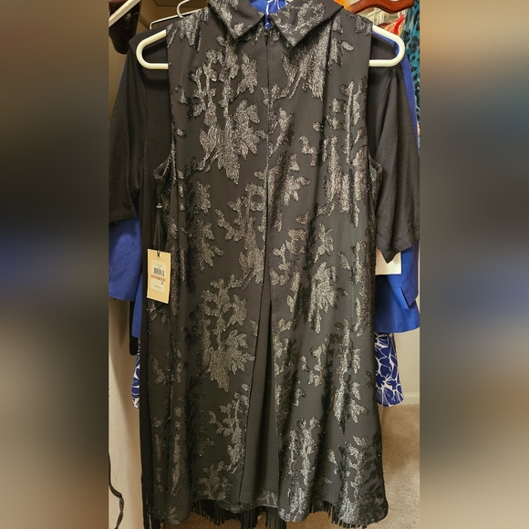 IVANKA TRUMP Fly Away Semi Formal Black Overlay Dress Women's  sz 12 NWT - Picture 2 of 7